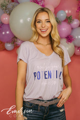 Alpha Xi Delta Realize Your Potential Lavender Vneck Tee