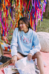 Alpha Xi Delta Light Blue Mineral Wash Hoodie