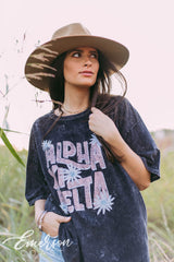 Alpha Xi Delta Floral Mineral Wash Tee