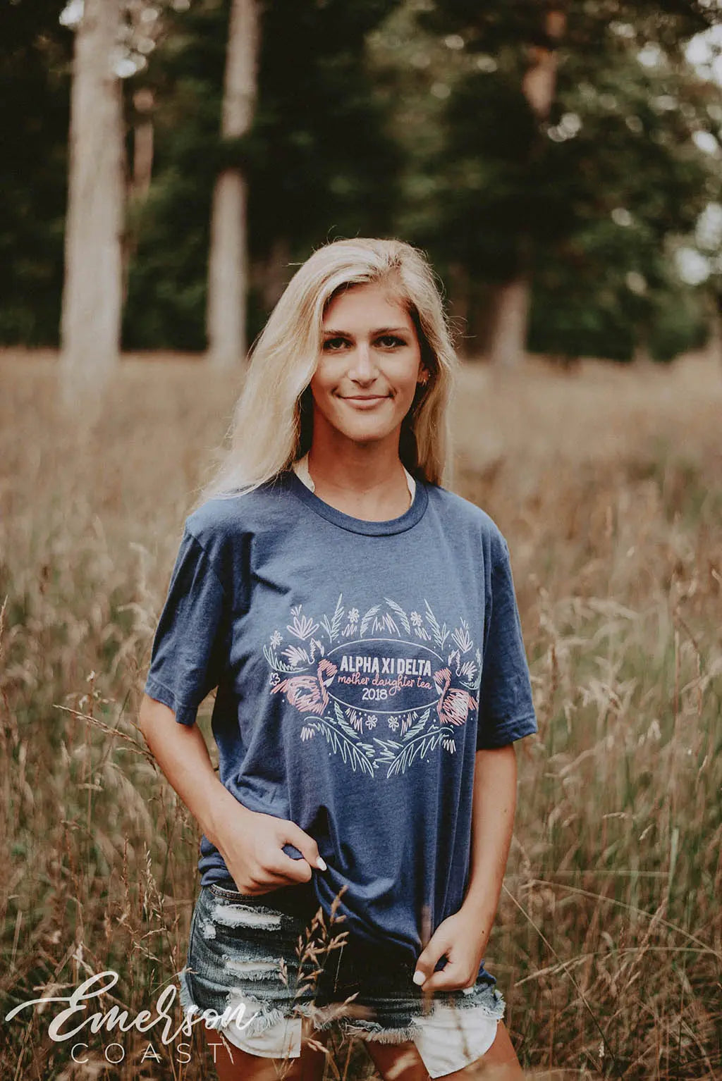 Alpha Xi Delta Mother Daughter Tee Floral T-shirt