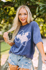 Alpha Xi Delta Navy Texas Tee
