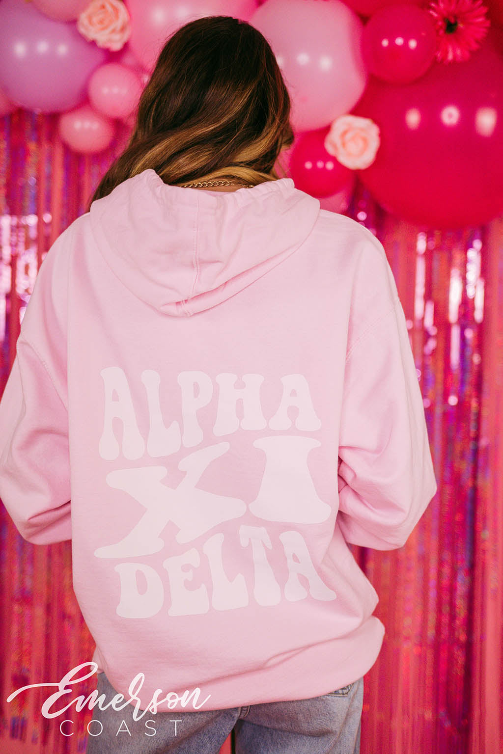 Alpha Xi Simple Pink Hoodie