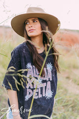 Alpha Xi Delta Floral Mineral Wash Tee
