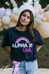 Alpha Xi Delta Rainbow Mineral Wash Tee