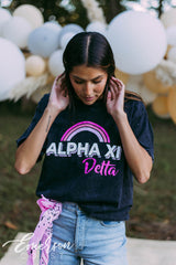 Alpha Xi Delta Rainbow Mineral Wash Tee