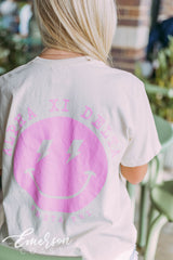 Alpha Xi Delta Lightning Bolt Smiley Face Tee