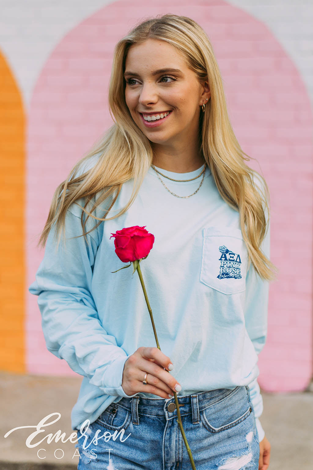 Alpha Xi Delta Pink Rose Formal Tee
