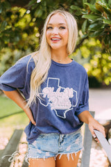 Alpha Xi Delta Navy Texas Tee