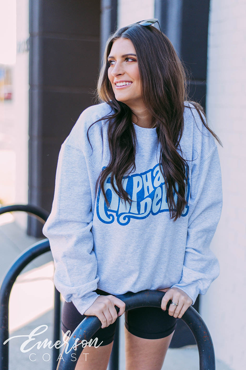 Alpha Xi Delta Funky Ash Gray Sweatshirt