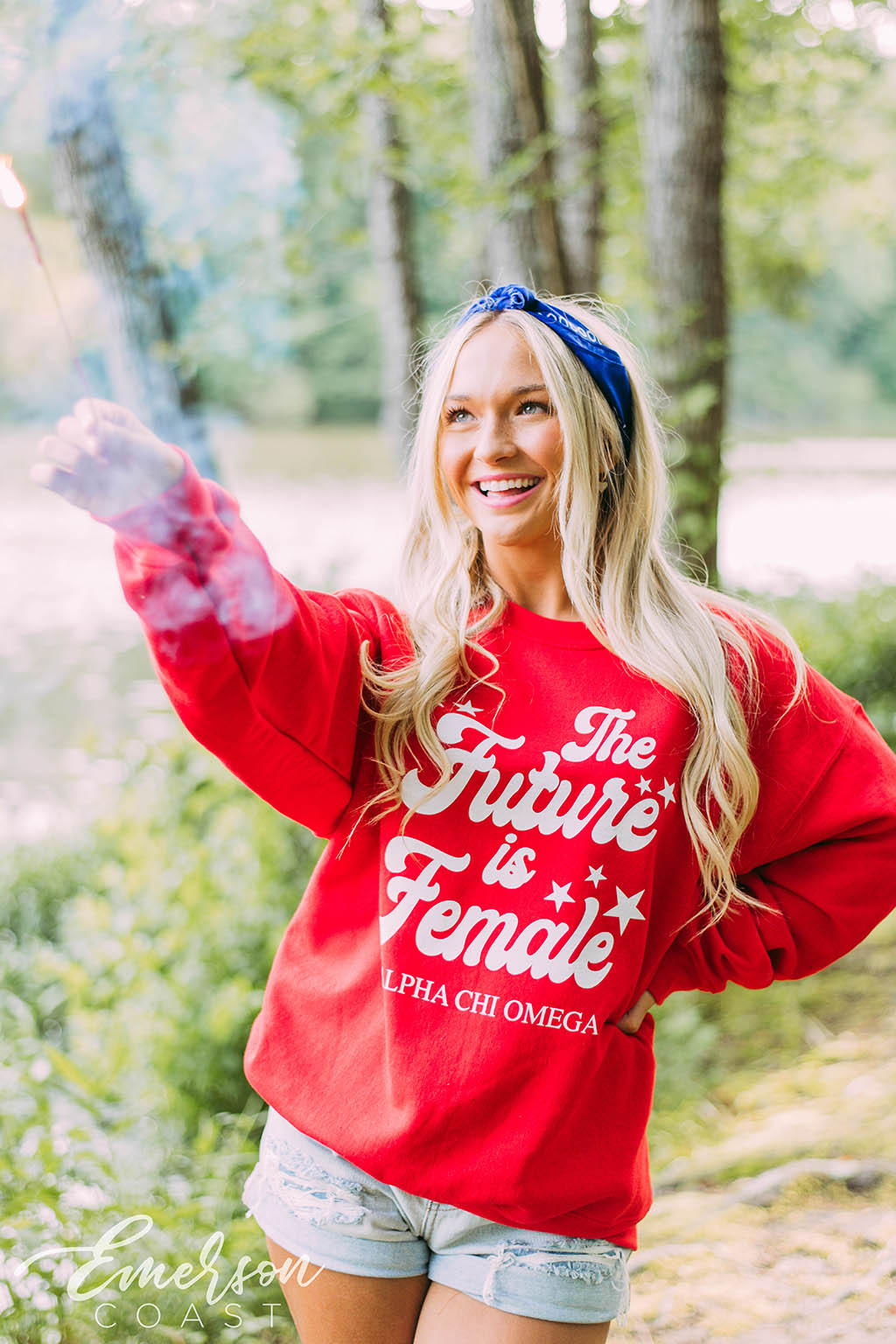 AXO The Future Is Female Red Crewneck