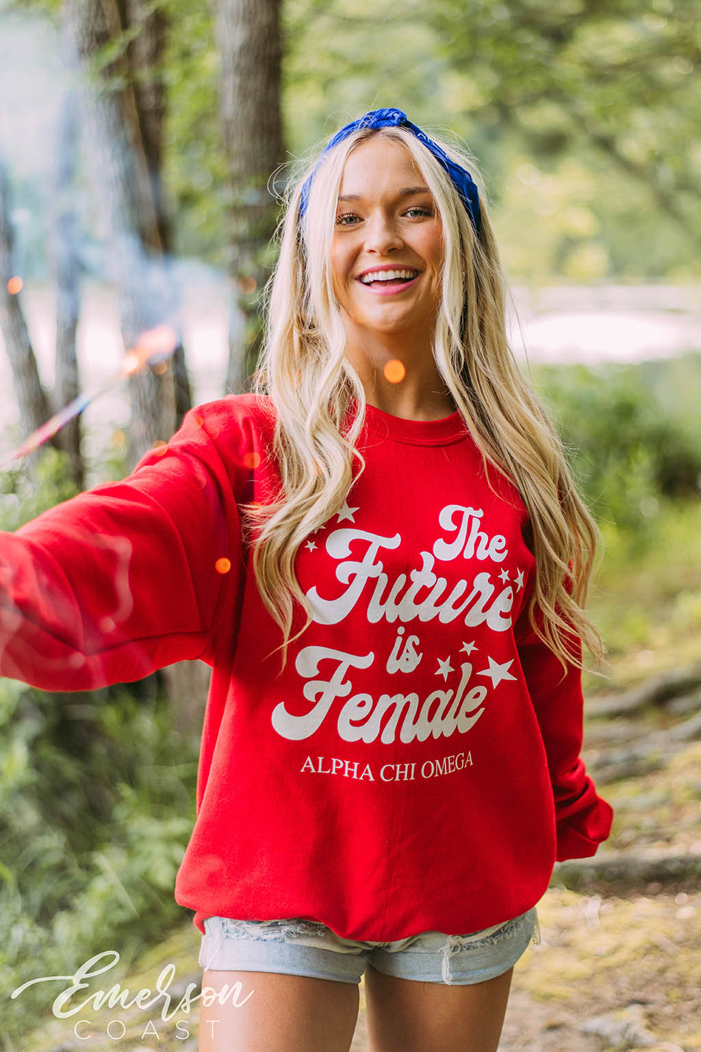 AXO The Future Is Female Red Crewneck