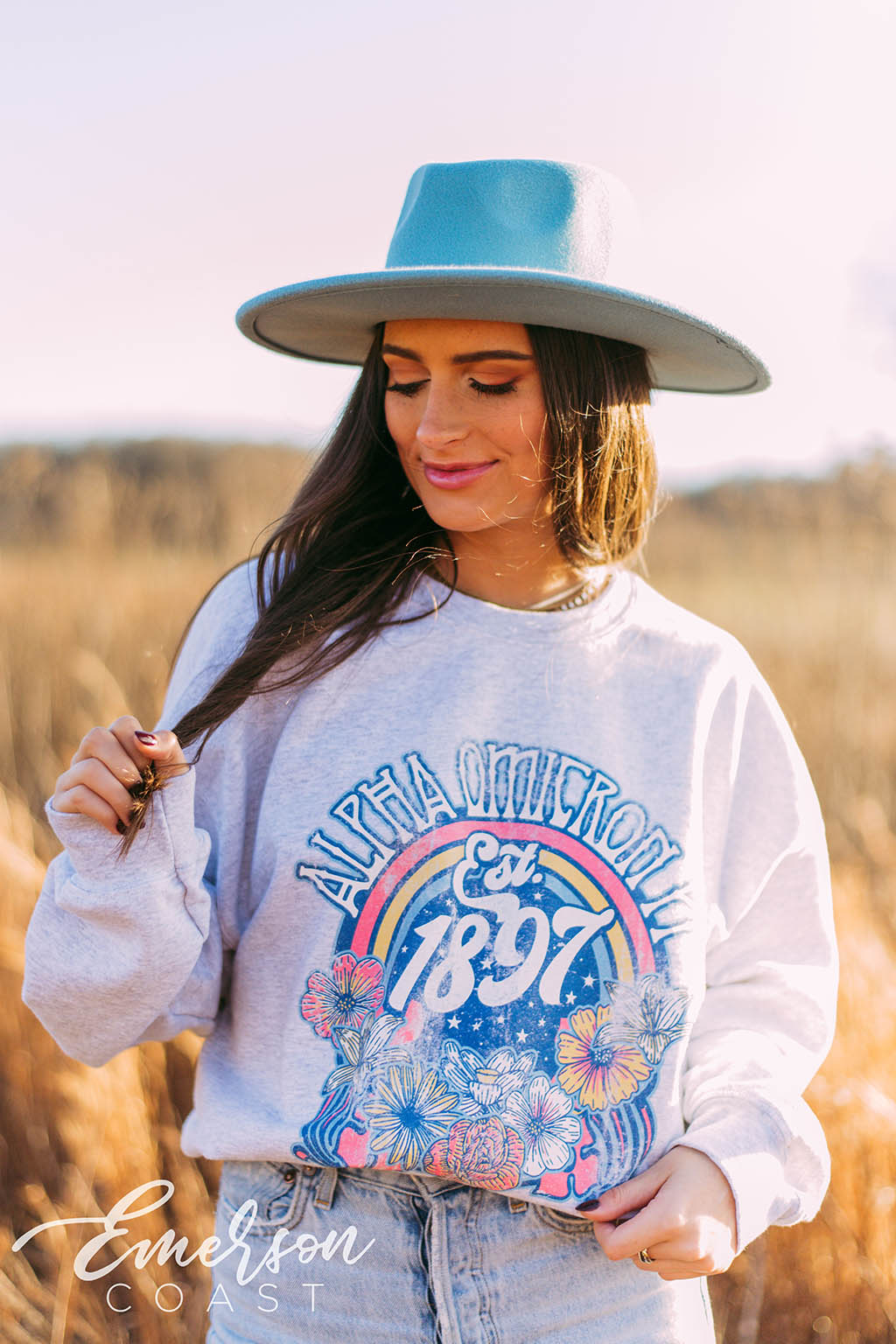 Alpha Omicron Pi Retro Floral Sweatshirt