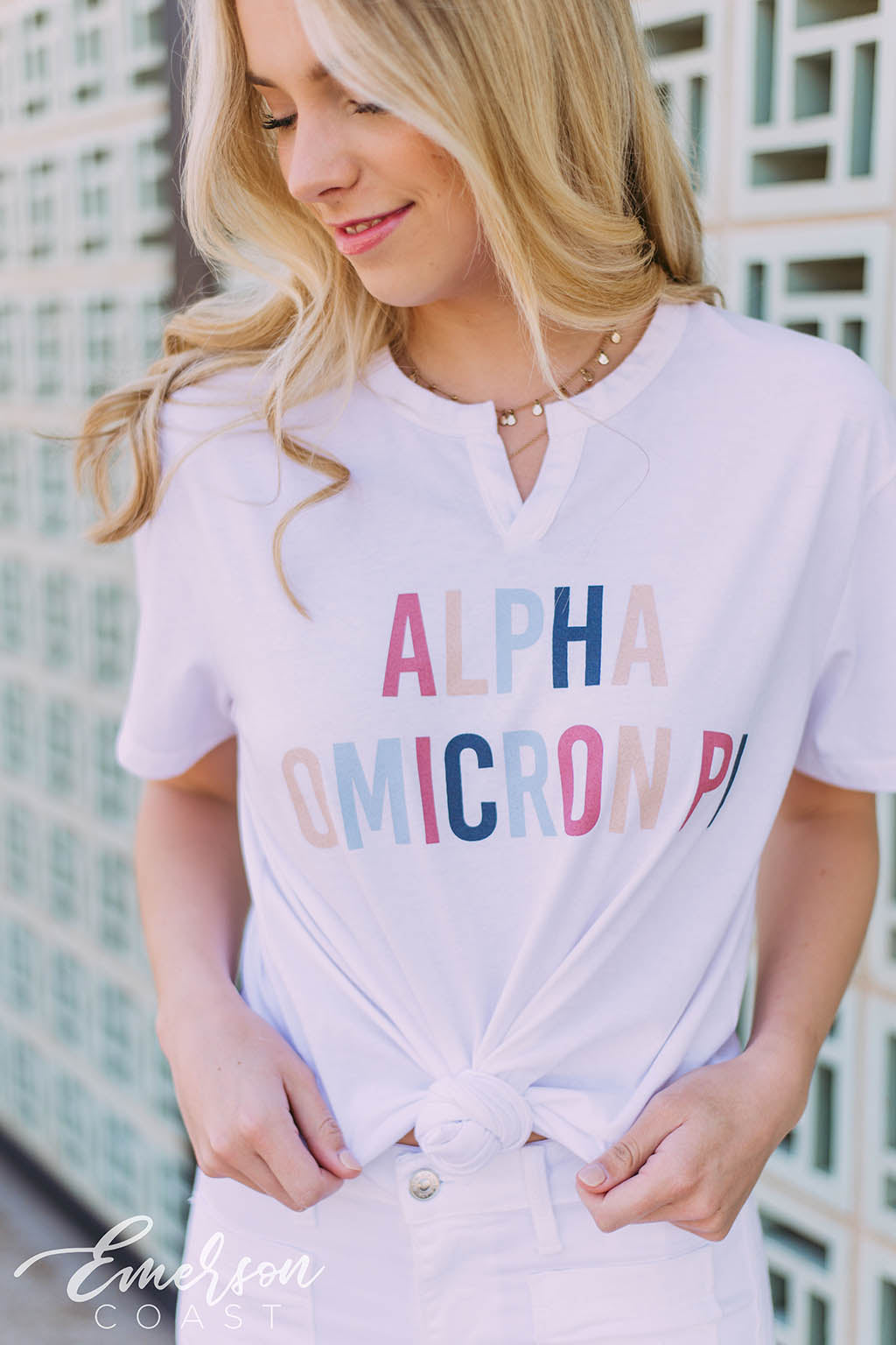 Alpha Omicron Pi Colorful Notch PR T-Shirt