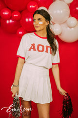 AOII Cheerleader Bid Day Ringer Tee