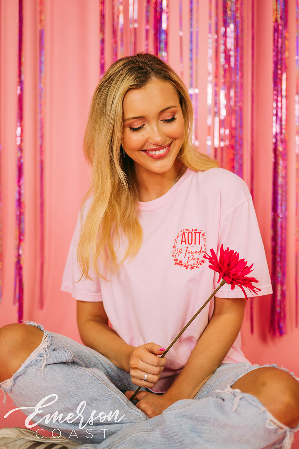 Alpha Omicron Pi Floral Founders Day Tee