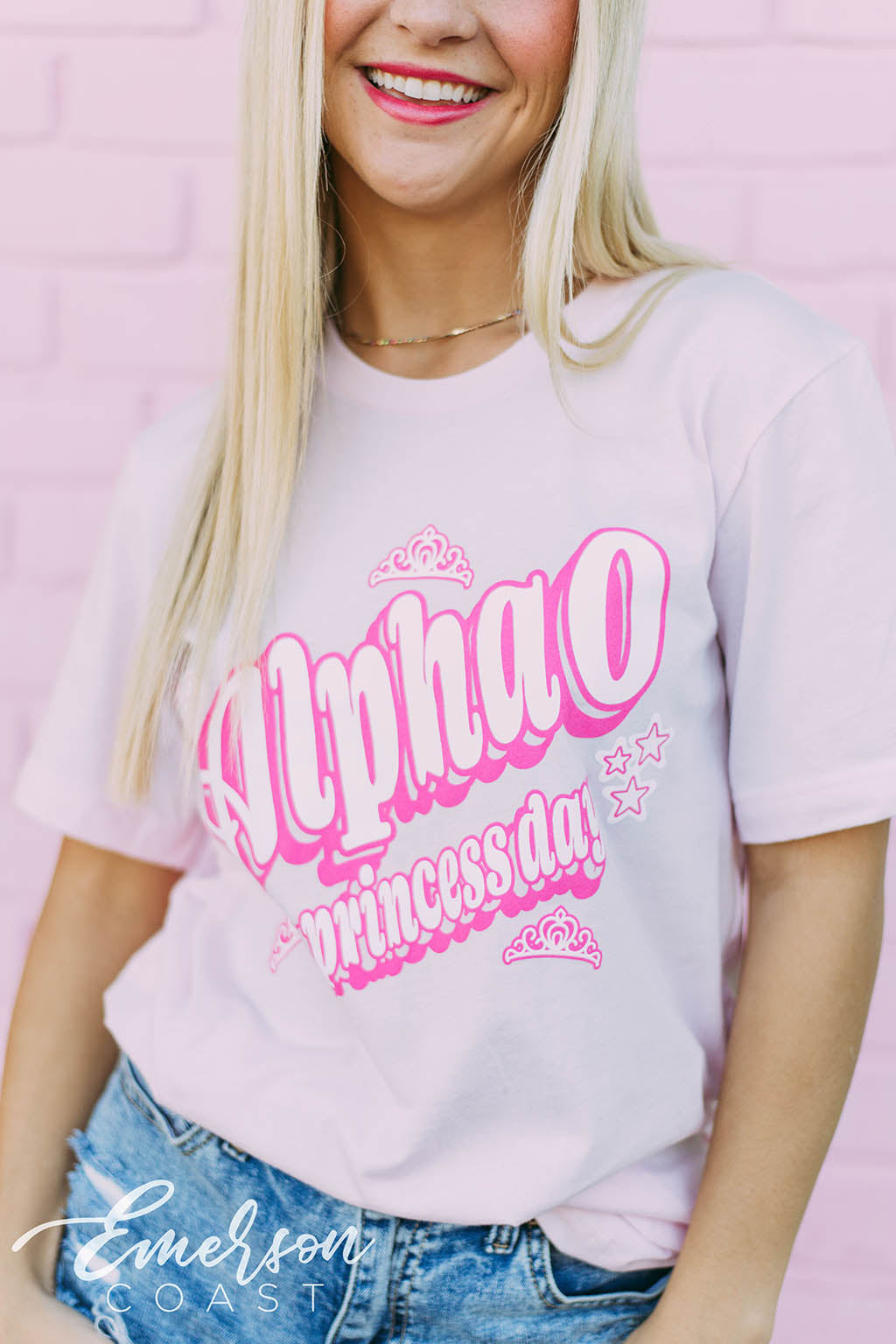 Alpha O Princess Day Pink Tshirt