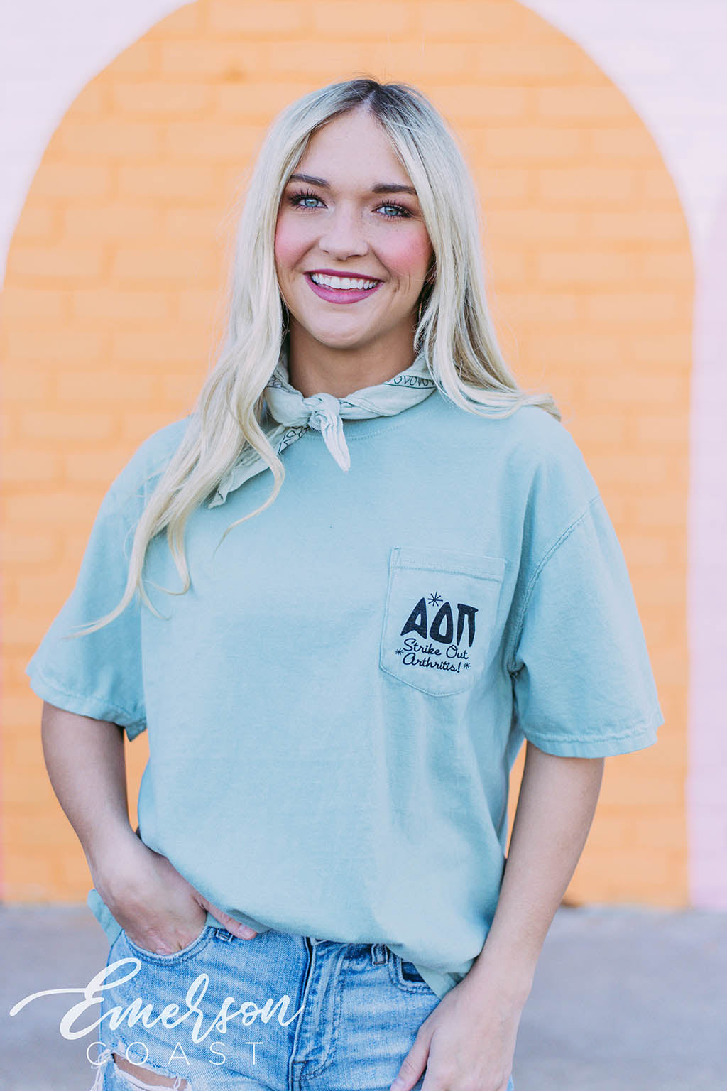 Alpha Omicron Pi Strike Out Arthritis Bowling Tee