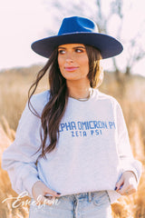 Alpha Omicron Pi Simple Ash Gray Crewneck