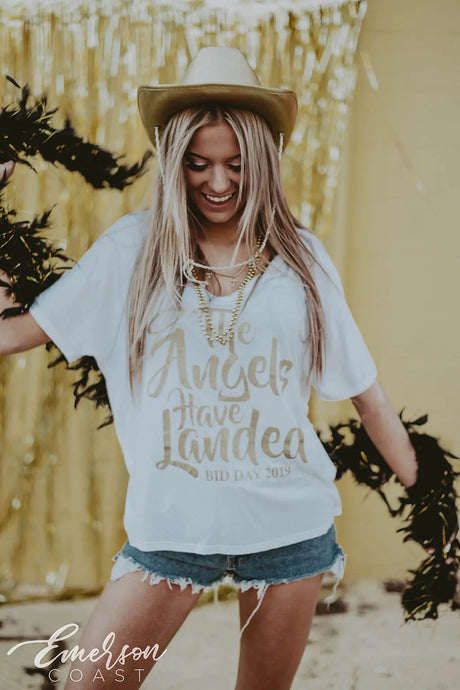 Alpha Omicron Pi Angels Bid Day V-Neck Tee