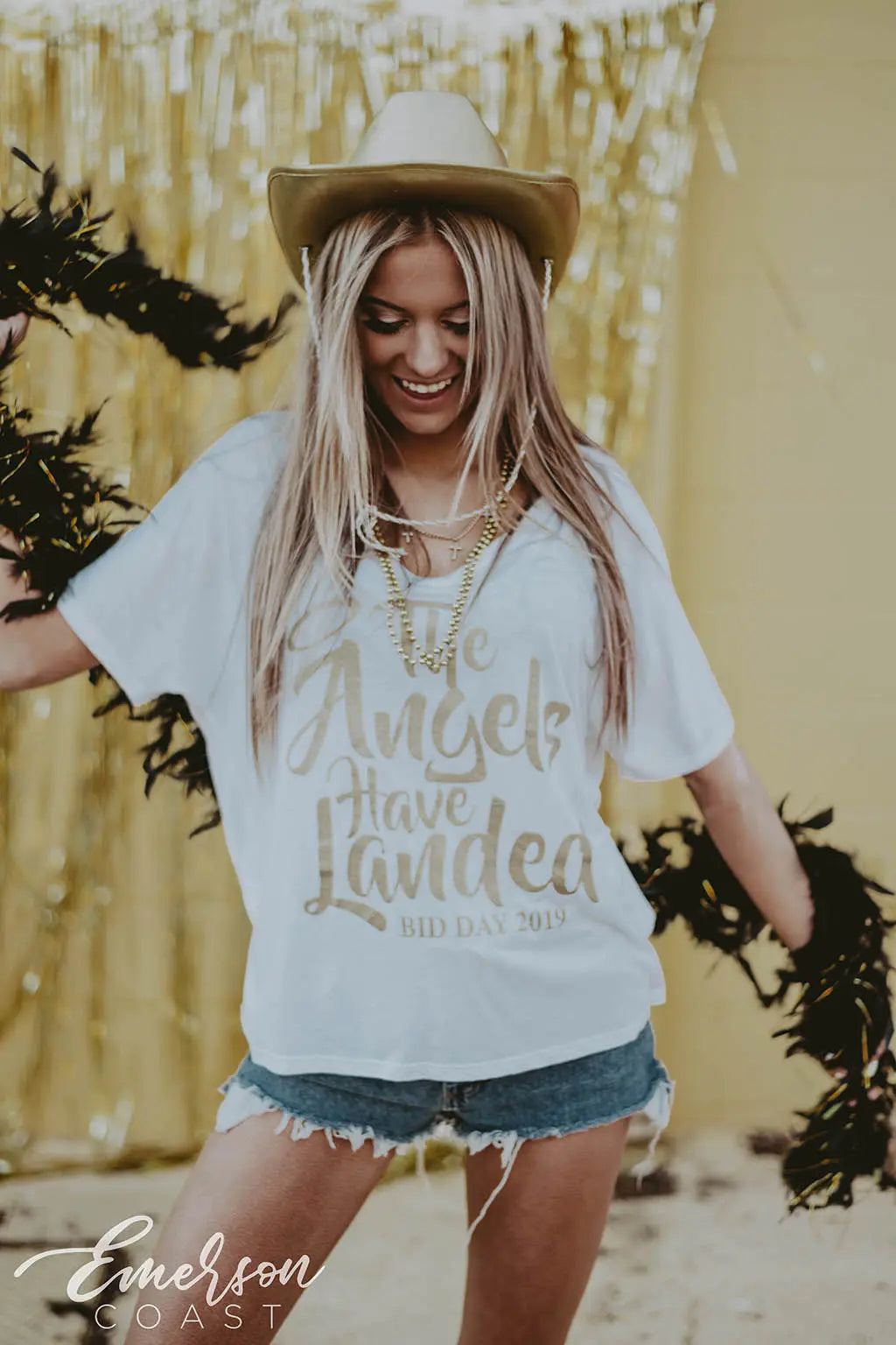 Alpha Omicron Pi Angels Bid Day V-Neck Tee