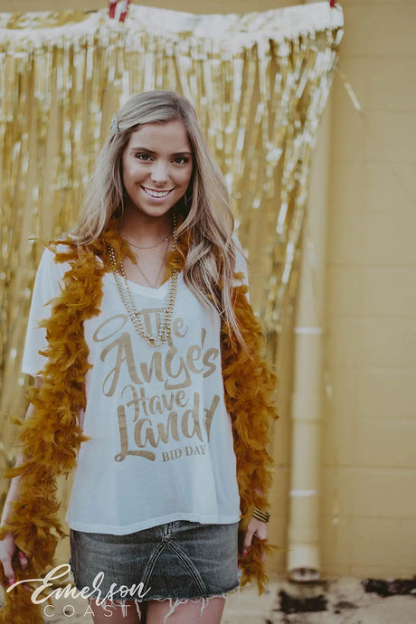 Alpha Omicron Pi Angels Bid Day V-Neck Tee