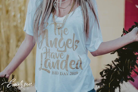 Alpha Omicron Pi Angels Bid Day V-Neck Tee