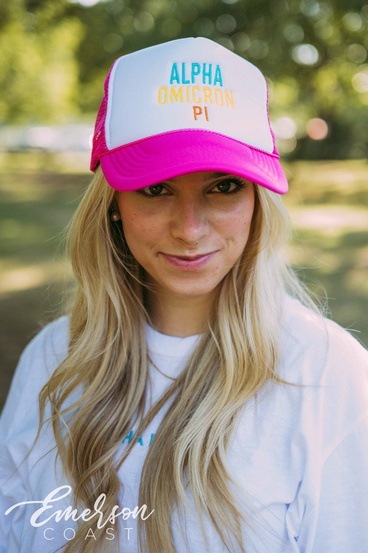 Alpha Omicron Pi Colorful Embroidered Hat