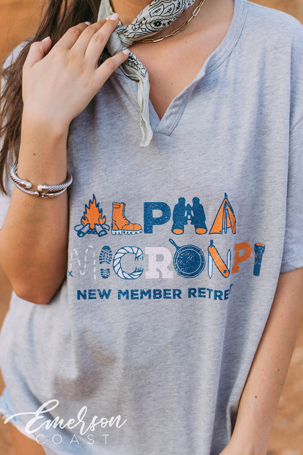 Alpha Omicron Pi New Member Retreat Notch Tee