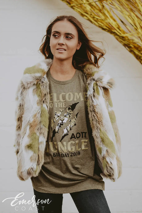 Alpha Omicron Pi Jungle Theme Bid Day Tee
