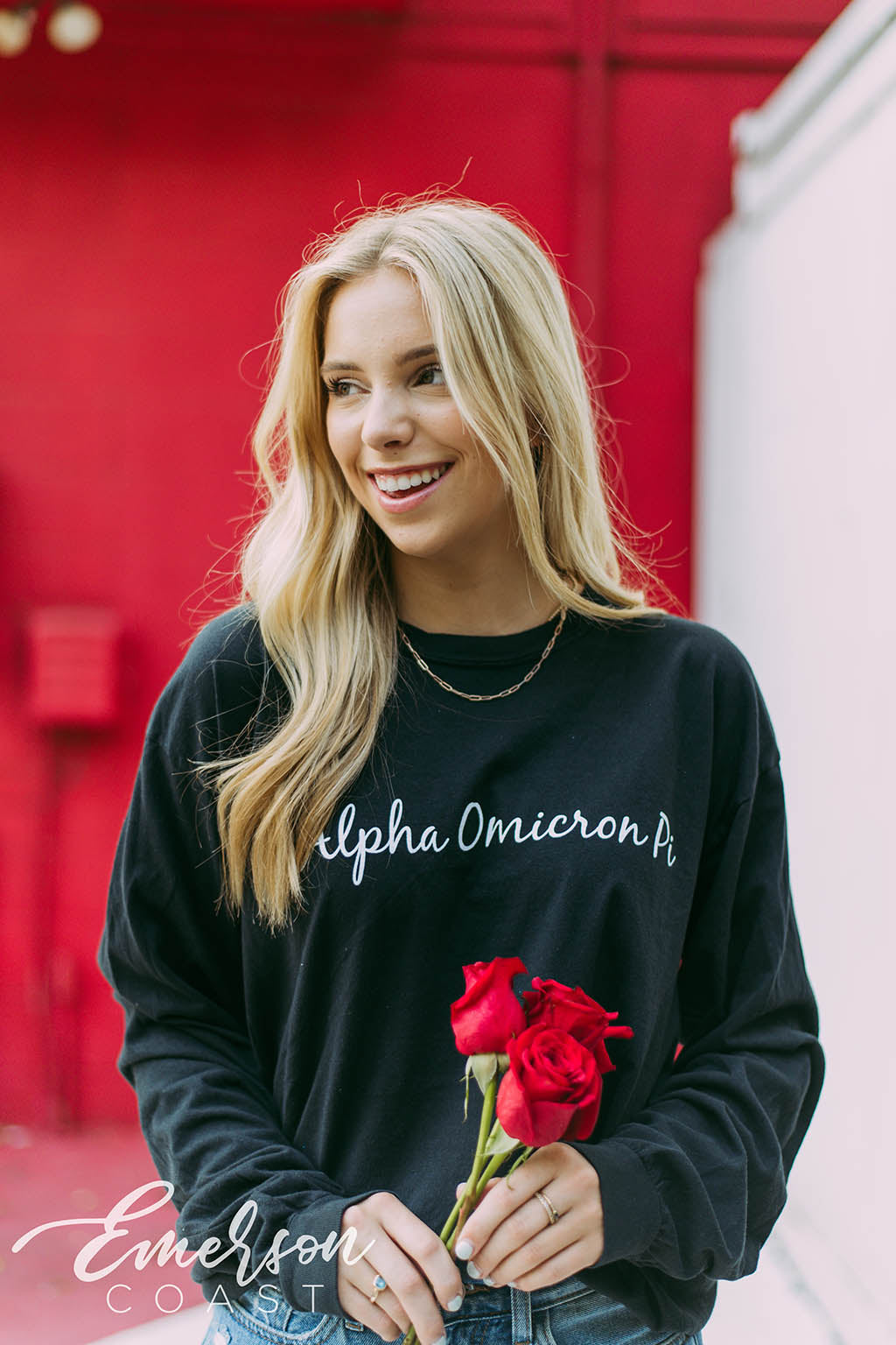 Alpha O Red Rose Formal Tee