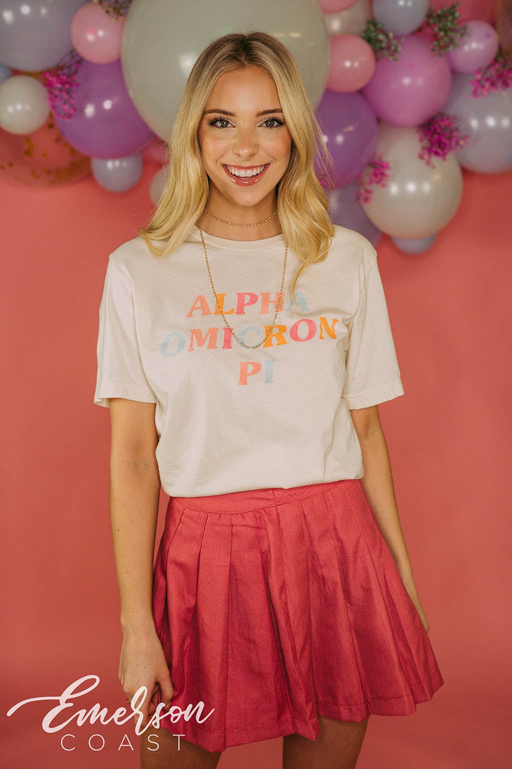 Alpha Omicron Pi Colorful Recruitment Tee