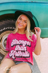 Alpha O Stronger Than Arthritis Acid Wash Tee