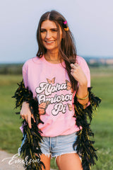 Alpha Omicron Pi Pink Butterfly Tee