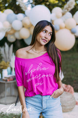 Alpha Omicron Pi Pink Slouchy Tee