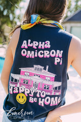 Alpha Omicron Pi Work Week Smiley Face Tank
