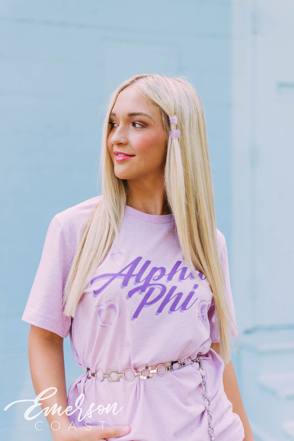 Alpha Phi Purple Airbrush Tee