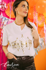 Alpha Sigma Alpha Recruitment Gold Foil Notch Tee