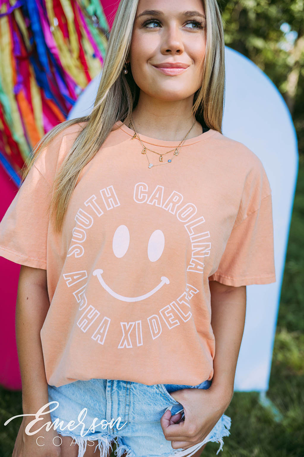 Alpha Xi Delta PR Smiley Face Tee