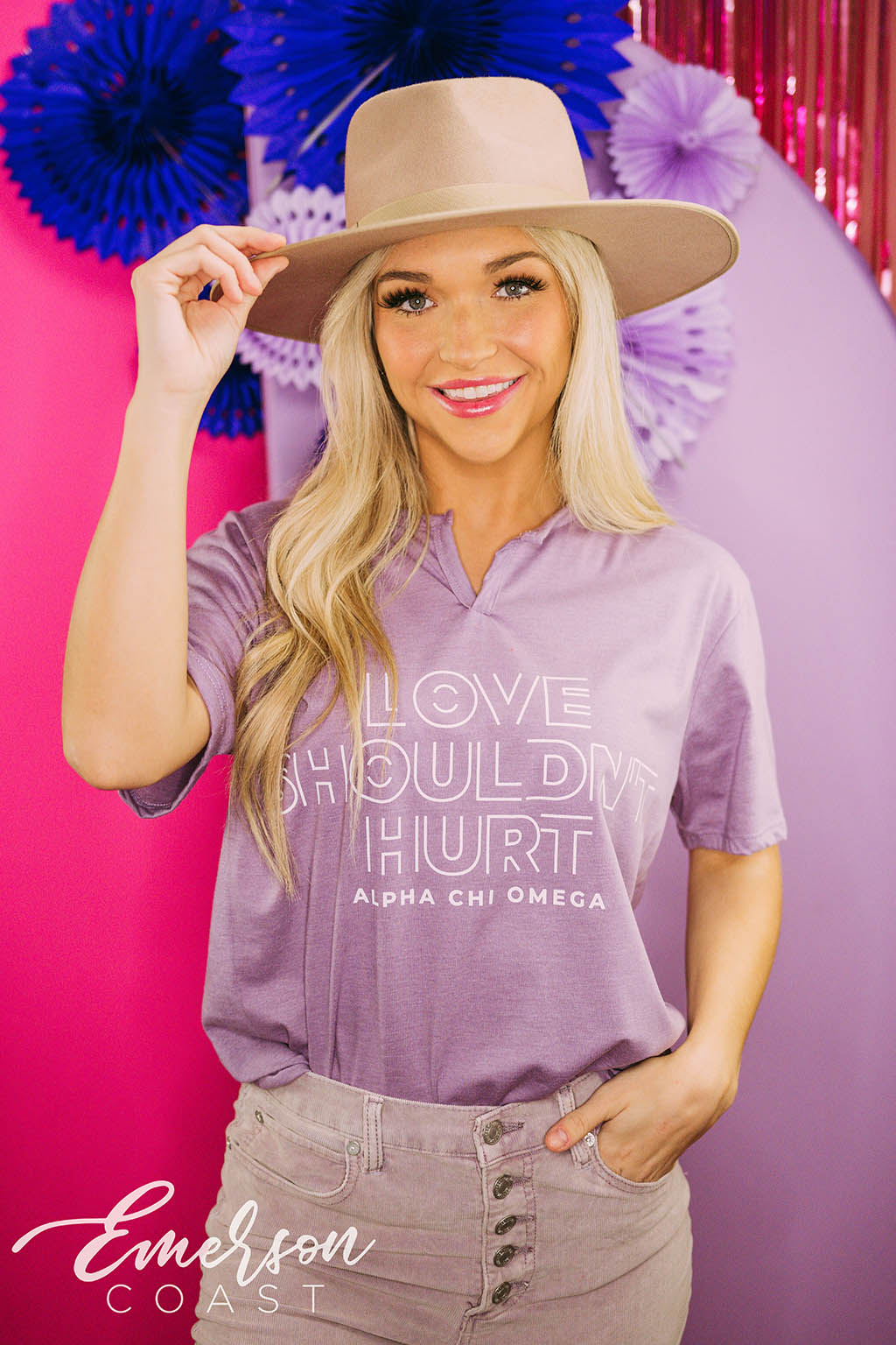 Alpha Chi Omega Philanthropy Love Shouldn't Hurt Notch Tee