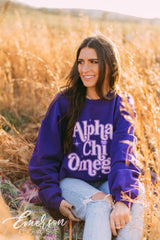 Alpha Chi Omega Purple Pr Crewneck