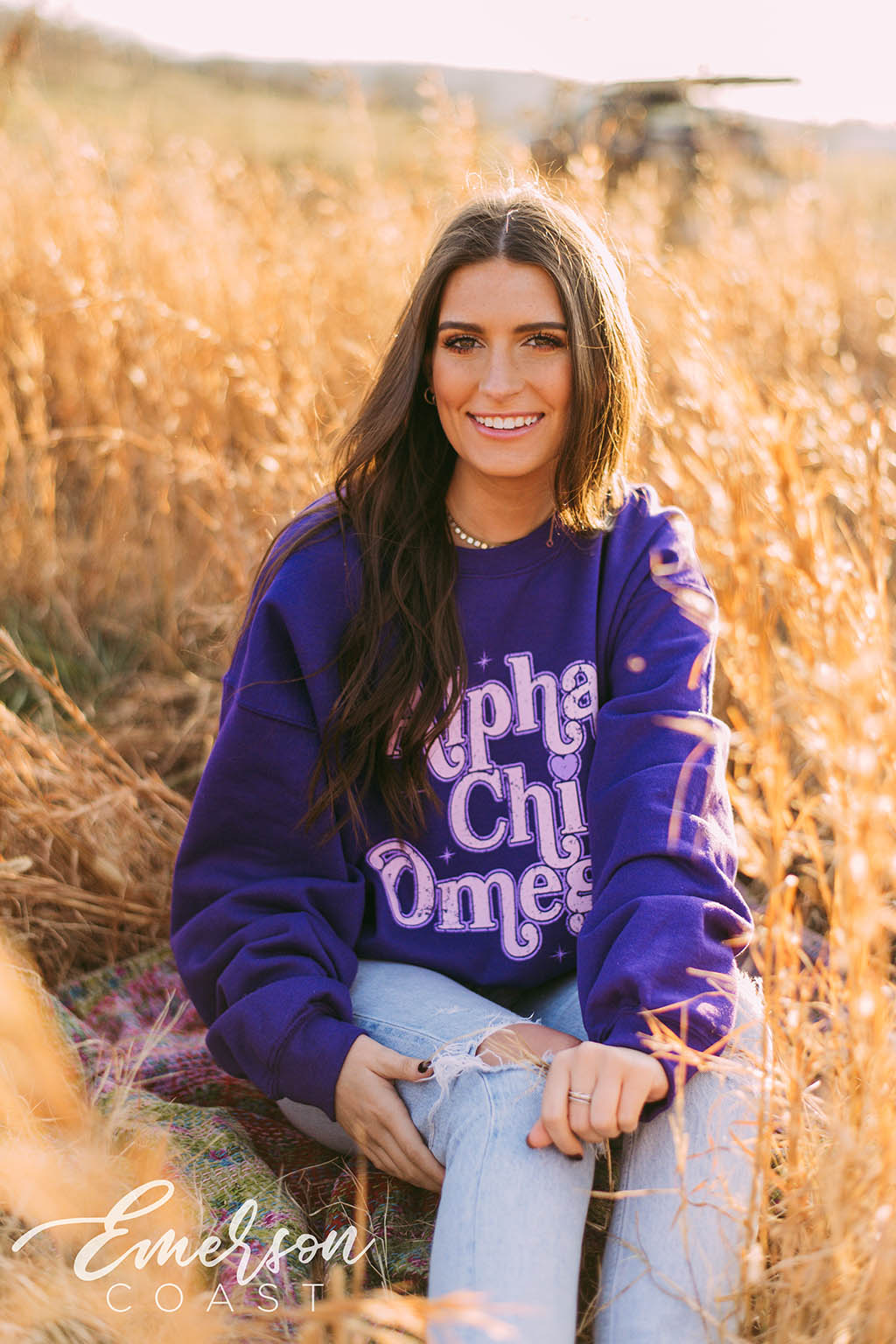 Alpha Chi Omega Purple Pr Crewneck