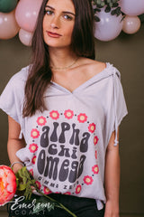 Alpha Chi O Retro Short Sleeve Hoodie