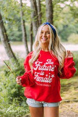 AXO The Future Is Female Red Crewneck
