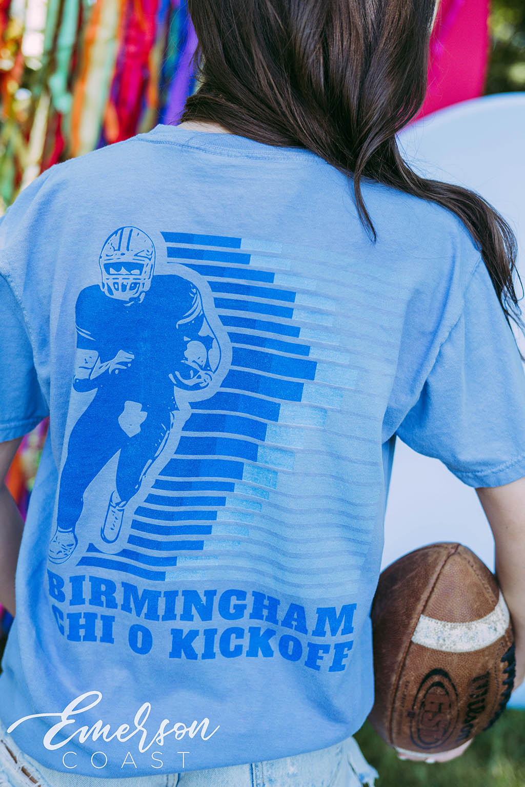 Chi Omega Kickoff Football Tee