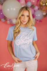 Chi Omega Light Blue Recruitment T-shirt