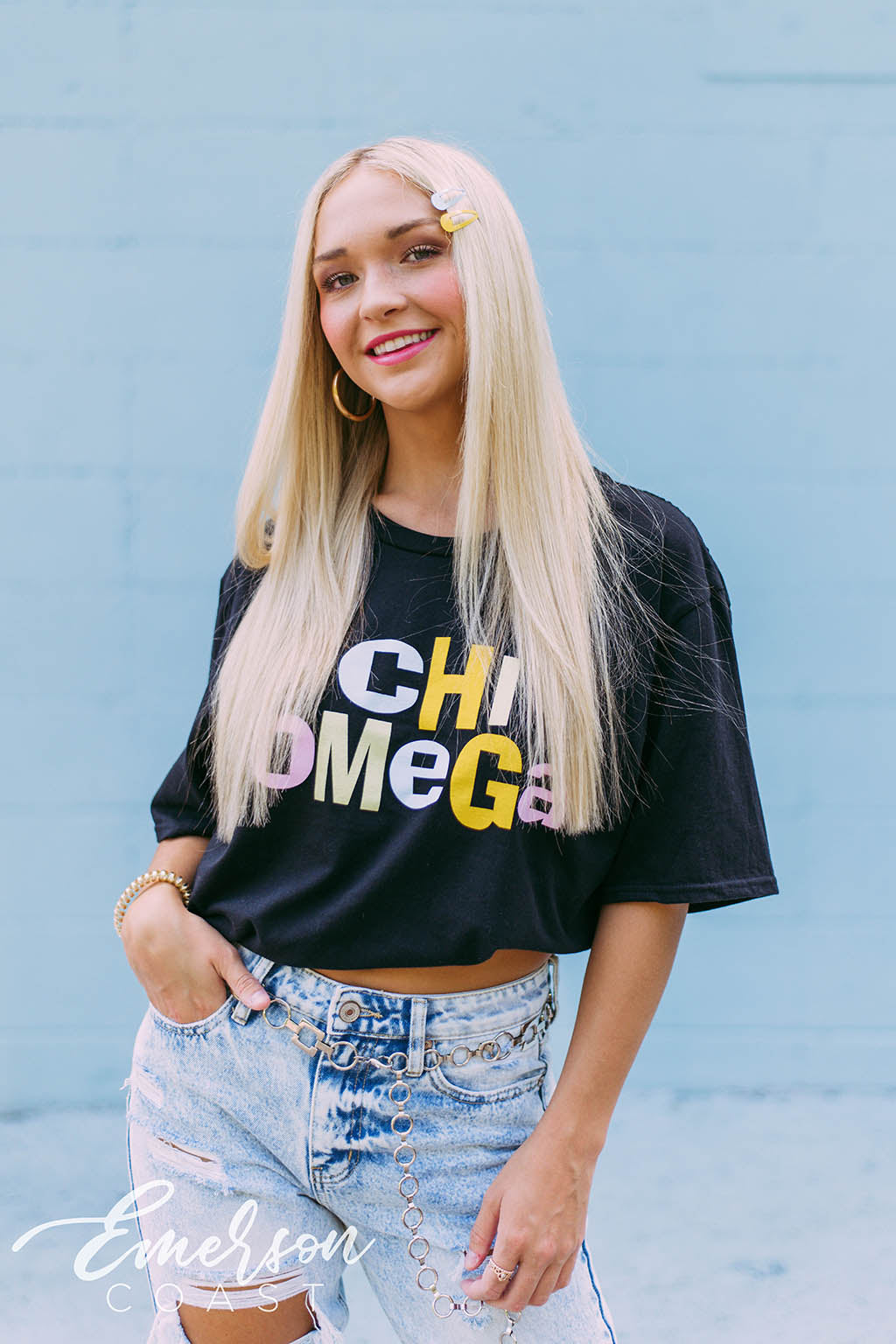 Chi Omega Clueless Pastel Bid Day Tshirt