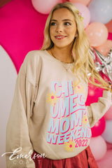 Chi Omega Floral Moms Weekend Sweatshirt