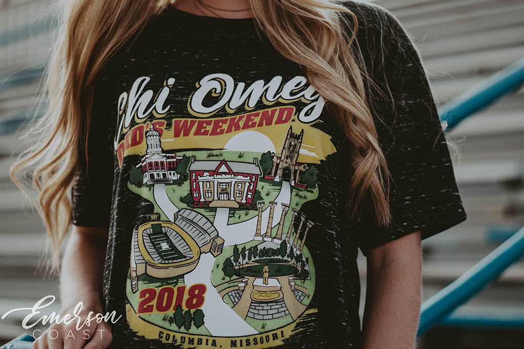 Chi Omega Dads Weekend Campus Tshirt