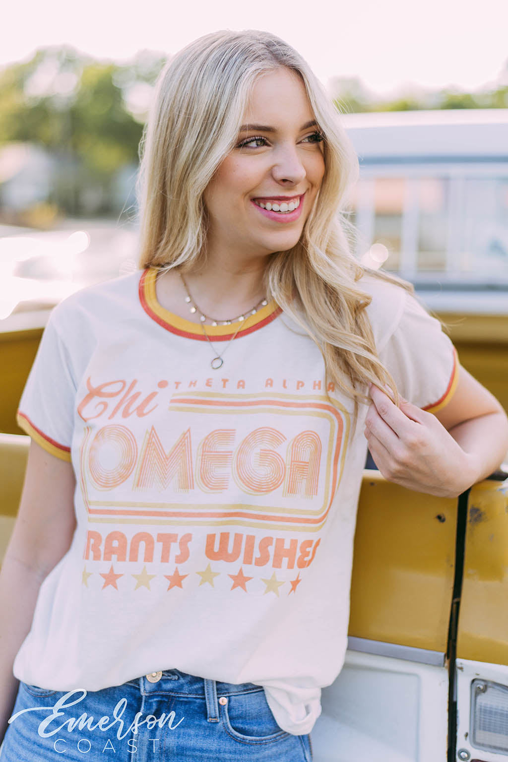 Chi Omega Philanthropy Double Ringer T-Shirt