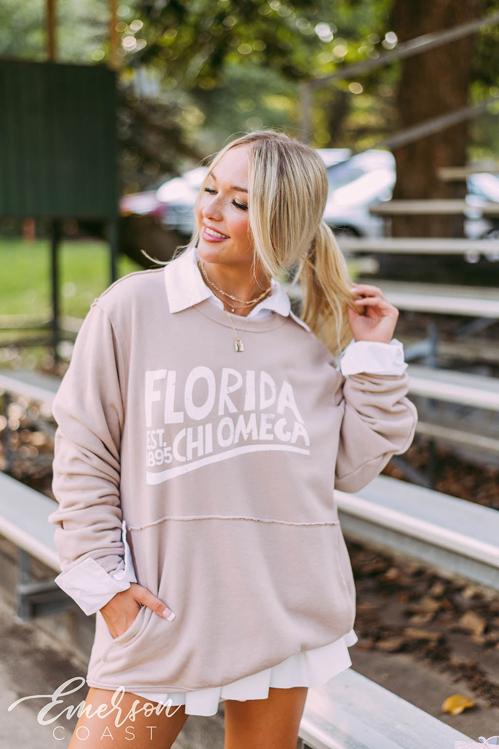 Chi Omega Vintage PR Raw Edge Sweatshirt